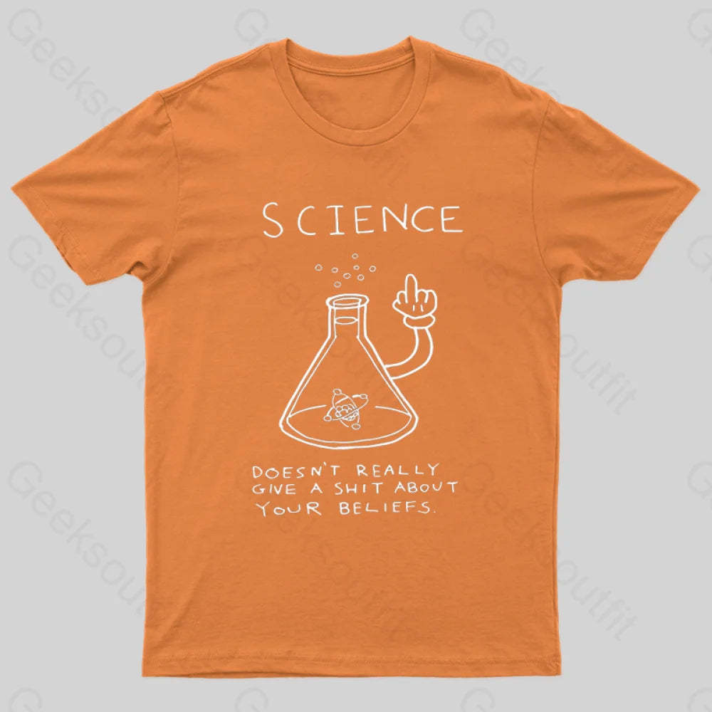 Doesn’t Really Give A Shit About Your Belifes T-Shirt Orange / S