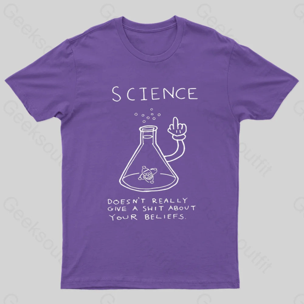 Doesn’t Really Give A Shit About Your Belifes T-Shirt Purple / S