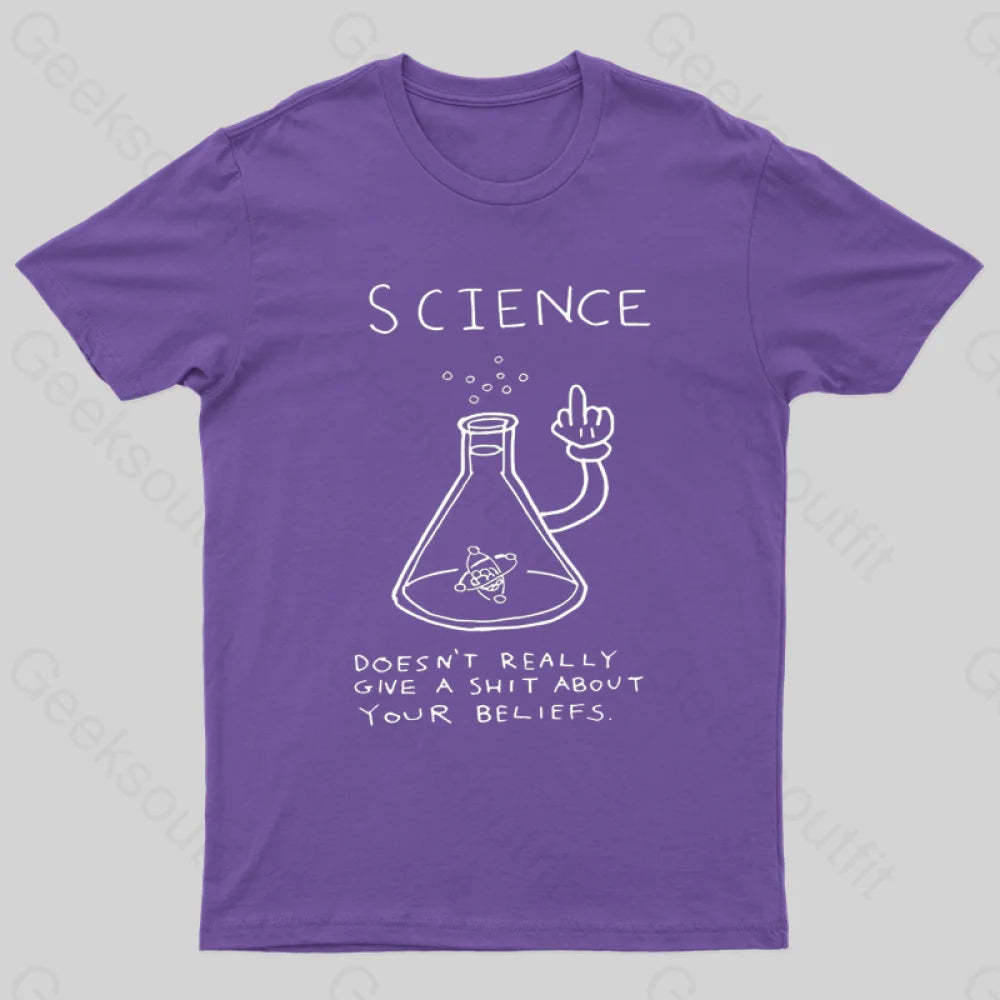 Doesn’t Really Give A Shit About Your Belifes T-Shirt Purple / S