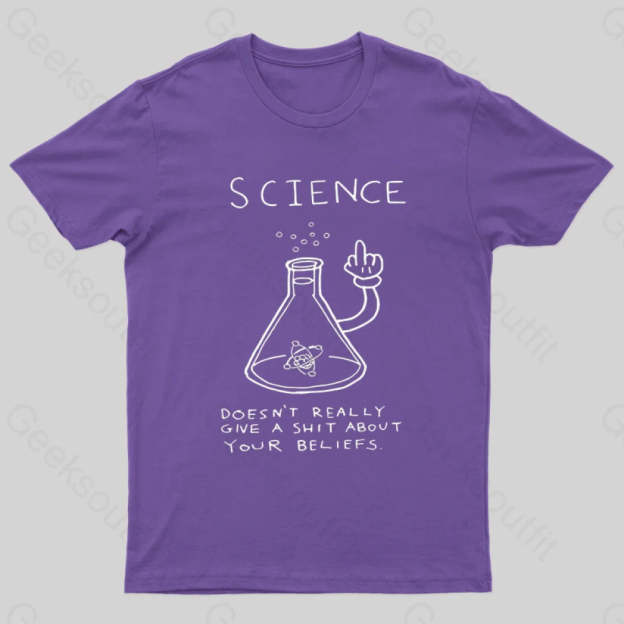 Doesn’t Really Give A Shit About Your Belifes T-Shirt Purple / S