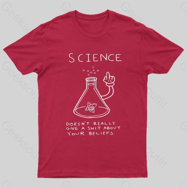 Doesn’t Really Give A Shit About Your Belifes T-Shirt Red / S