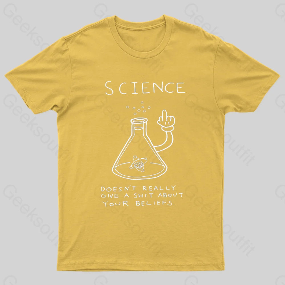 Doesn’t Really Give A Shit About Your Belifes T-Shirt Yellow / S