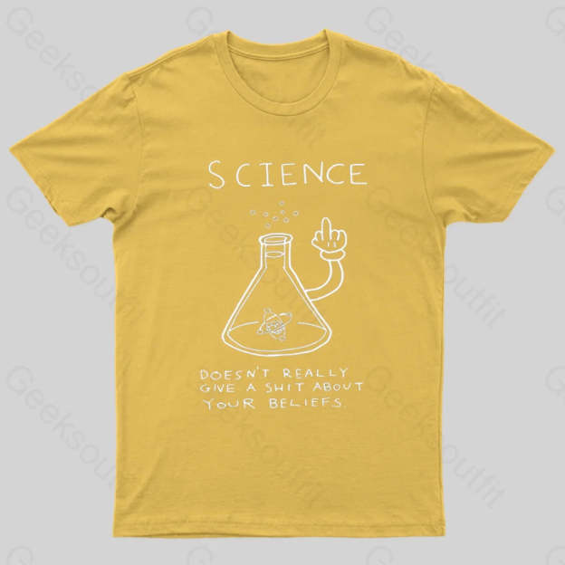 Doesn’t Really Give A Shit About Your Belifes T-Shirt Yellow / S