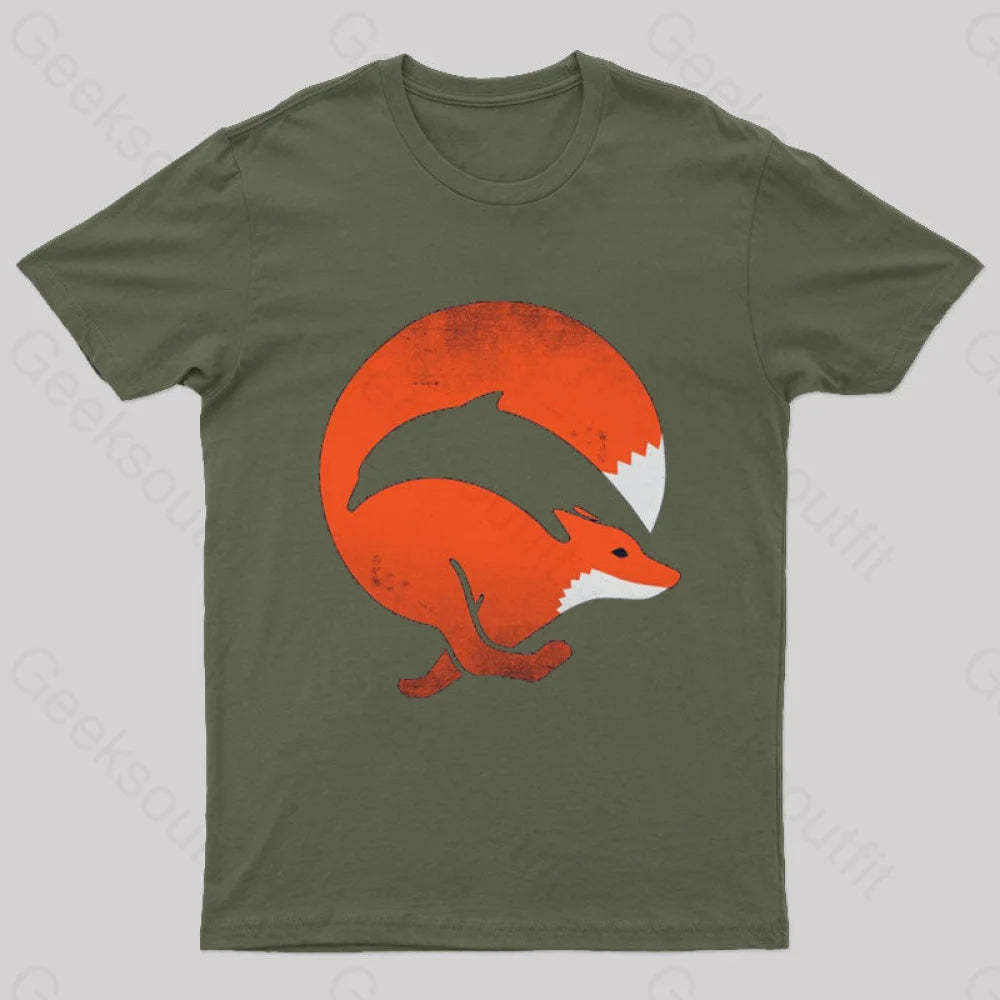 Dolphox Geek T-Shirt Army Green / S