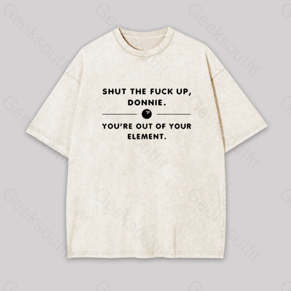 Donnie The Big Lebowski Geek Washed T-Shirt Apricot / S