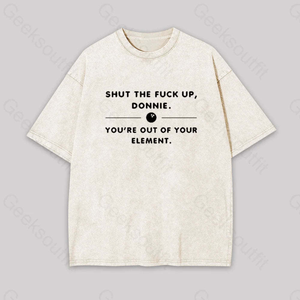 Donnie The Big Lebowski Geek Washed T-Shirt Apricot / S
