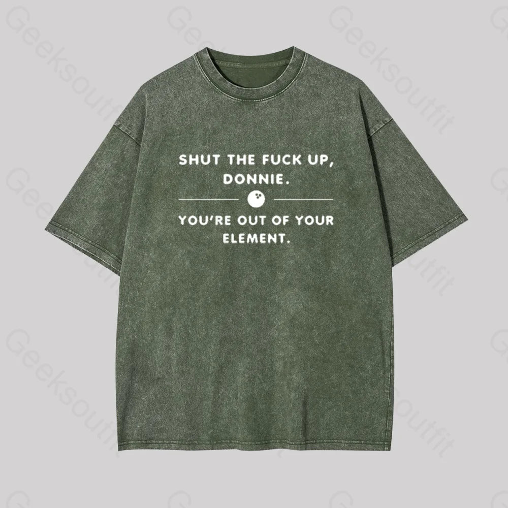 Donnie The Big Lebowski Geek Washed T-Shirt Armygreen / S