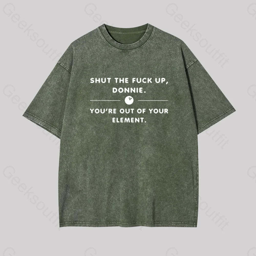 Donnie The Big Lebowski Geek Washed T-Shirt Armygreen / S