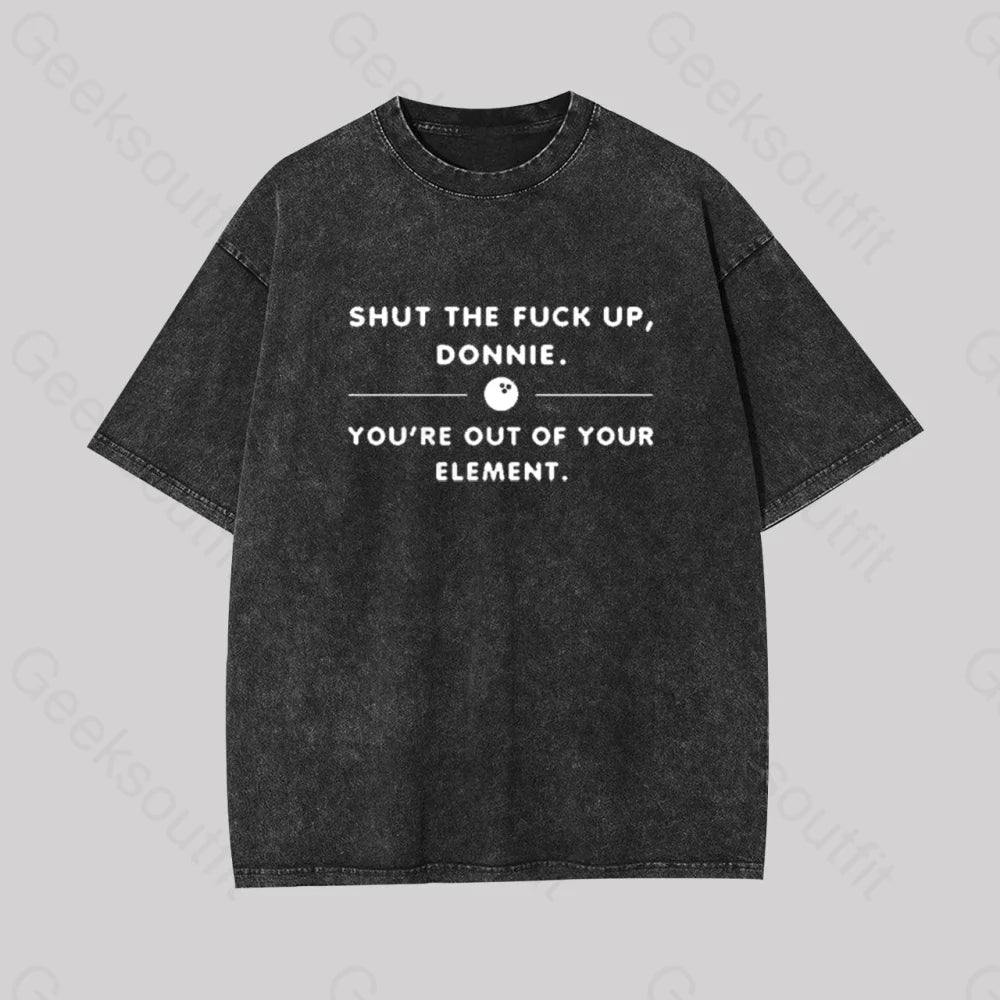 Donnie The Big Lebowski Geek Washed T-Shirt Black / S