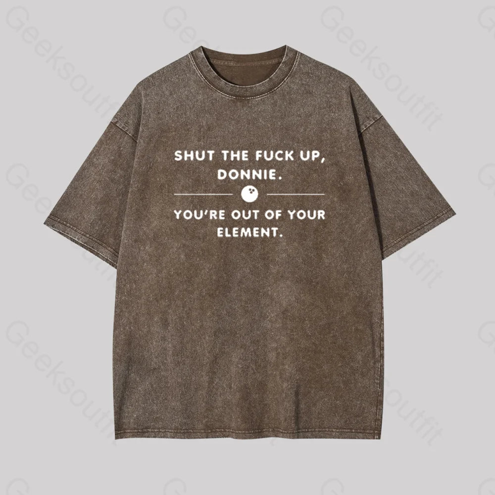 Donnie The Big Lebowski Geek Washed T-Shirt Coffee / S