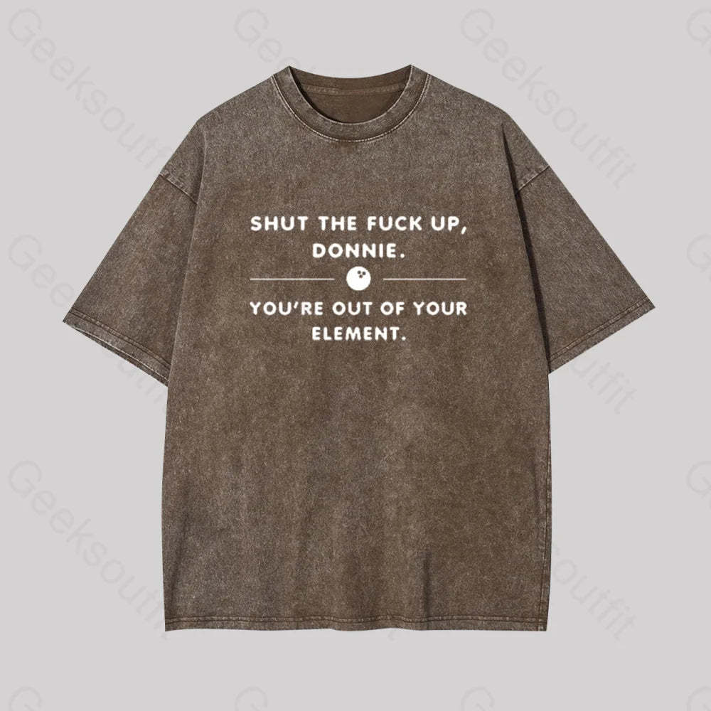Donnie The Big Lebowski Geek Washed T-Shirt Coffee / S