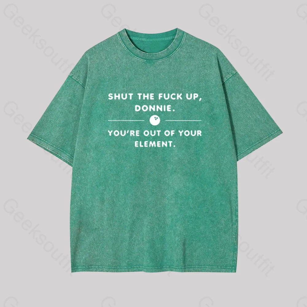 Donnie The Big Lebowski Geek Washed T-Shirt Grass Green / S