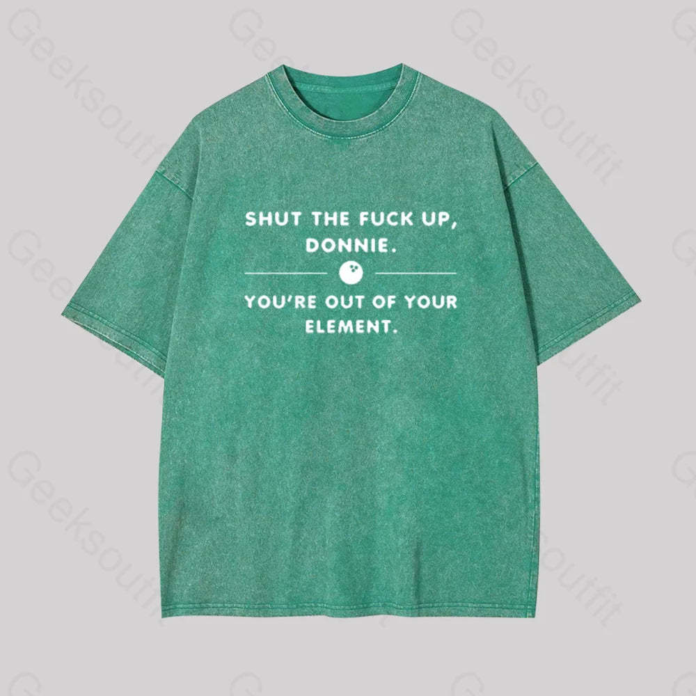 Donnie The Big Lebowski Geek Washed T-Shirt Grass Green / S