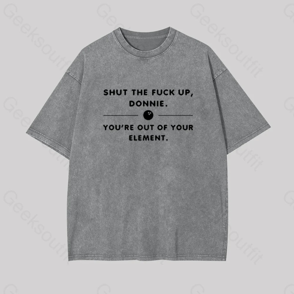 Donnie The Big Lebowski Geek Washed T-Shirt Grey / S