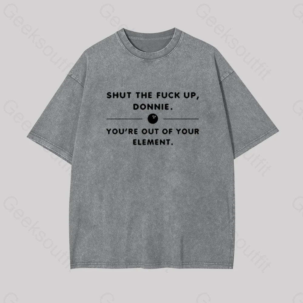 Donnie The Big Lebowski Geek Washed T-Shirt Grey / S