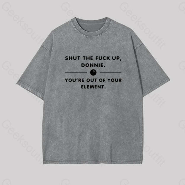 Donnie The Big Lebowski Geek Washed T-Shirt Grey / S