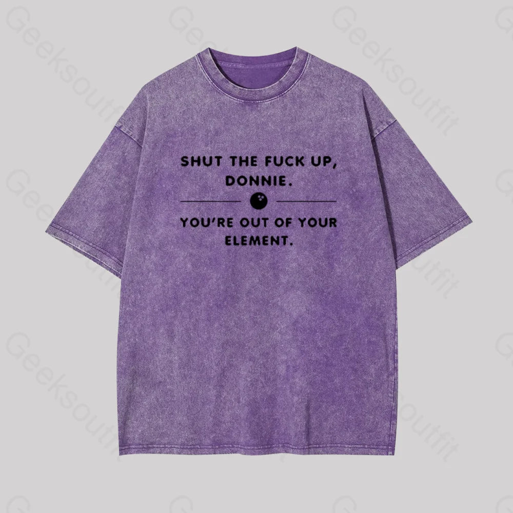 Donnie The Big Lebowski Geek Washed T-Shirt Purple / S