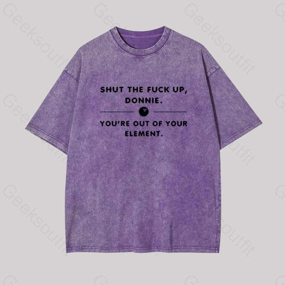 Donnie The Big Lebowski Geek Washed T-Shirt Purple / S