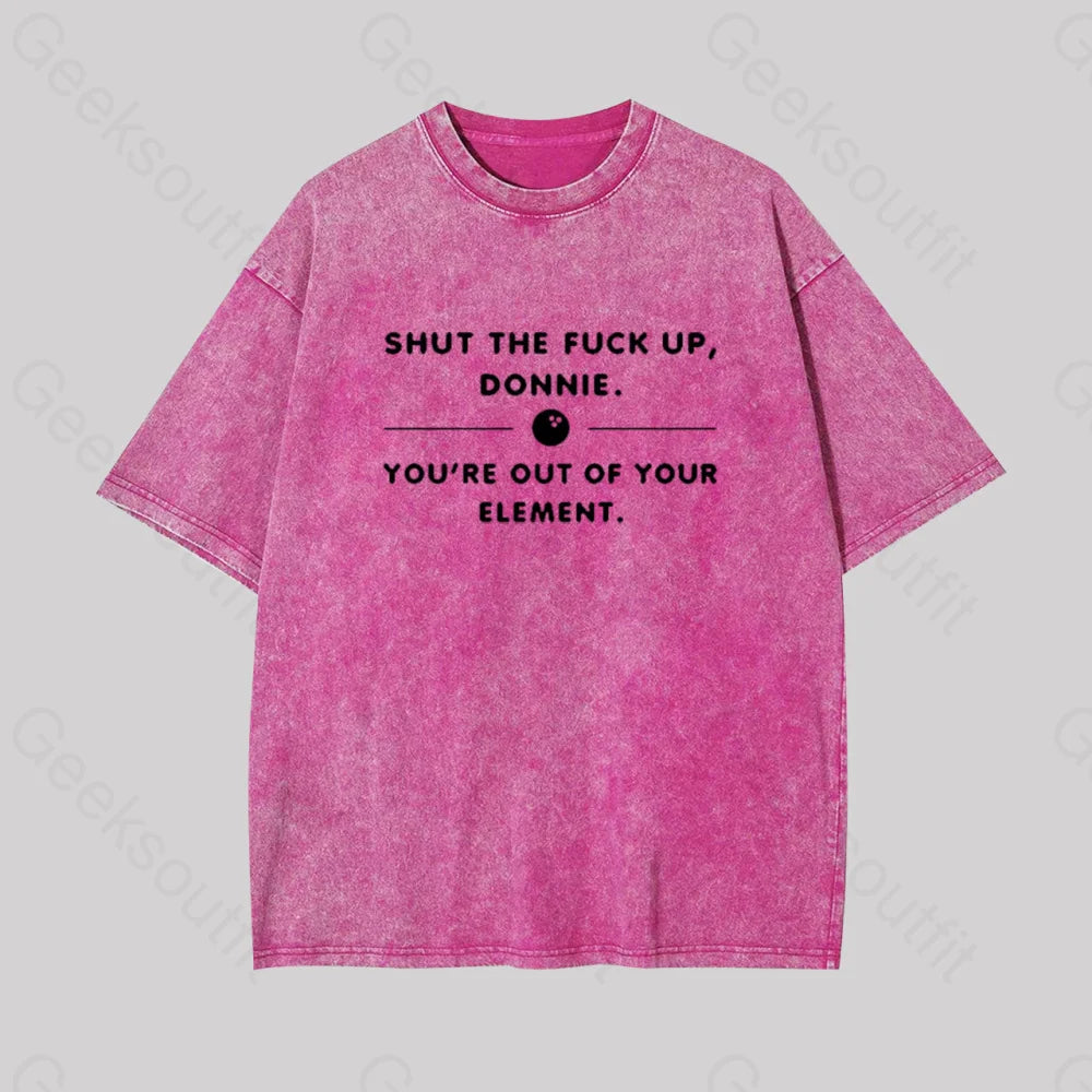 Donnie The Big Lebowski Geek Washed T-Shirt Rose Red / S