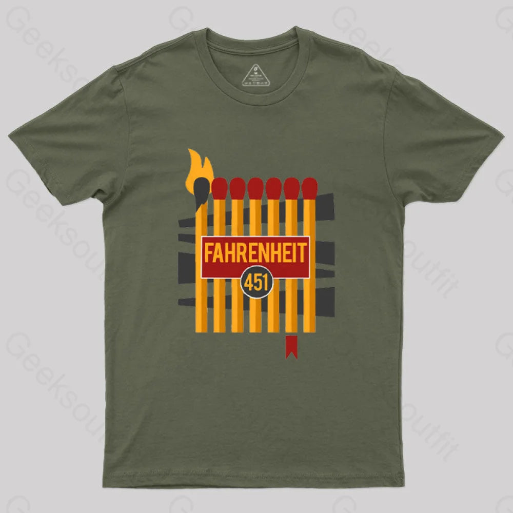 Don’t Burn Read Them T-Shirt Army Green / S
