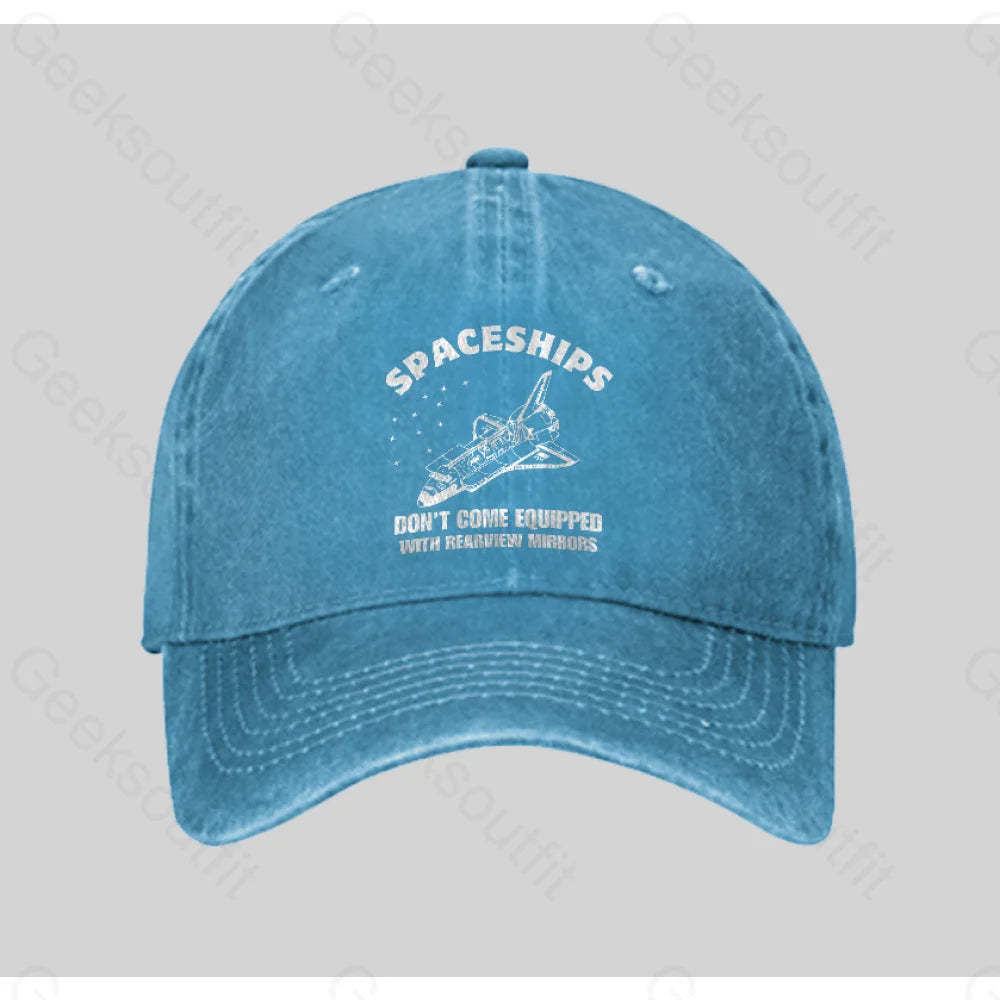 Don¡¯t Come Equipped With Rearview Mirrors Washed Vintage Baseball Cap Blue
