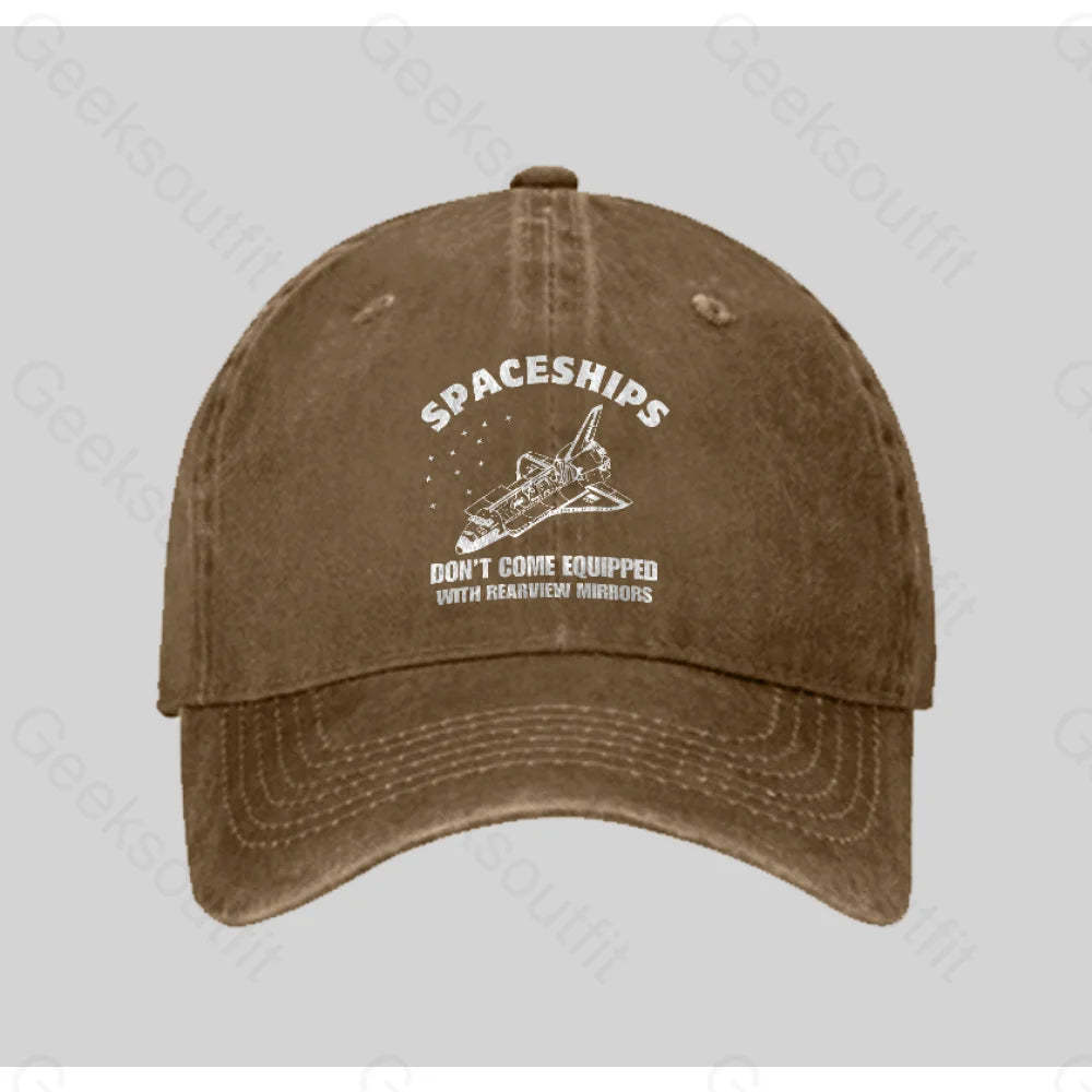 Don¡¯t Come Equipped With Rearview Mirrors Washed Vintage Baseball Cap Natural