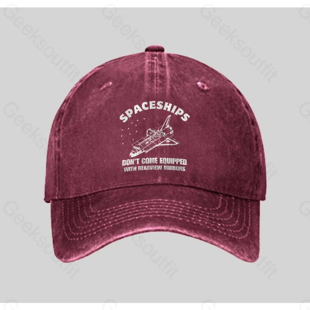 Don¡¯t Come Equipped With Rearview Mirrors Washed Vintage Baseball Cap Red