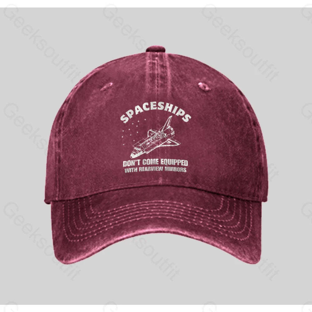 Don¡¯t Come Equipped With Rearview Mirrors Washed Vintage Baseball Cap Red