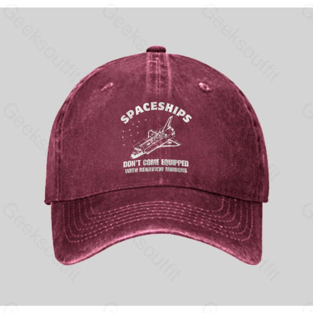 Don¡¯t Come Equipped With Rearview Mirrors Washed Vintage Baseball Cap Red