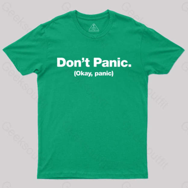 Don’t Panic Geek T-Shirt Green / S