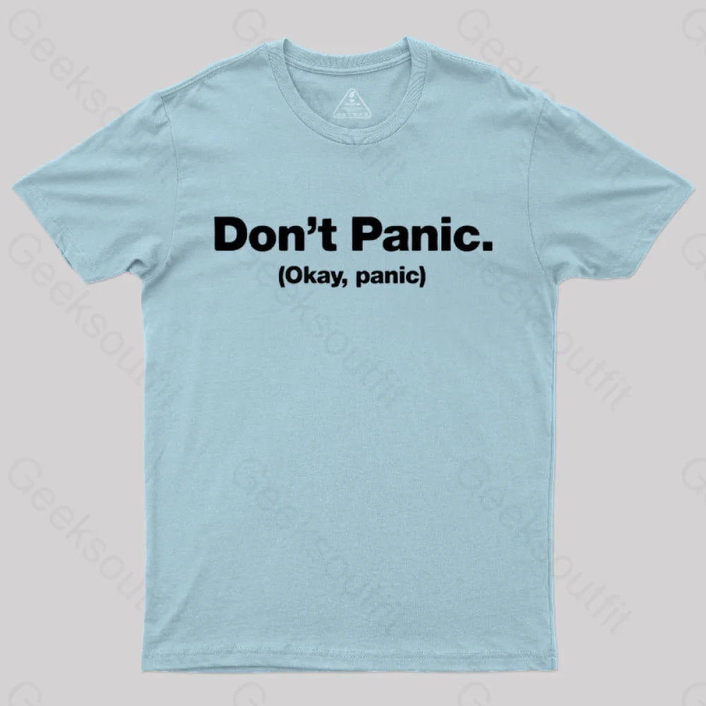Don’t Panic Geek T-Shirt Light Blue / S