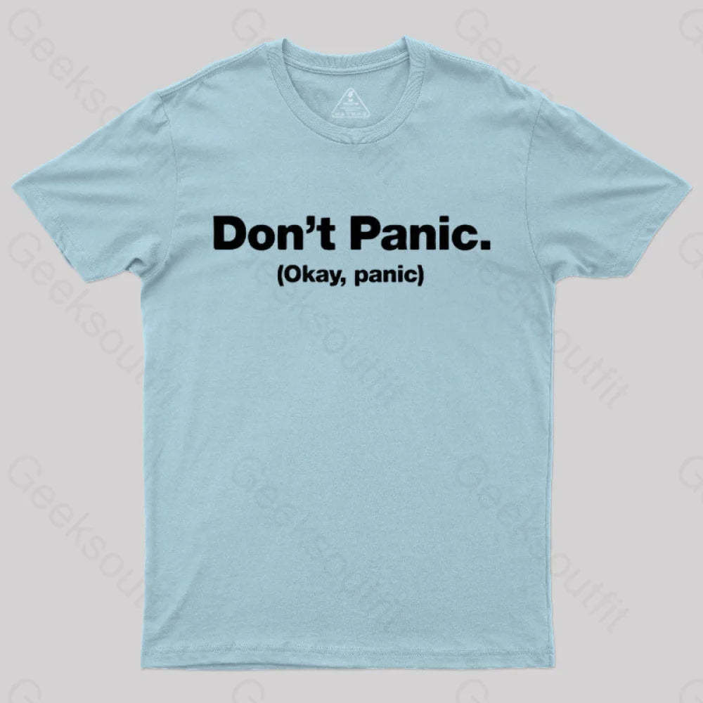 Don’t Panic Geek T-Shirt Light Blue / S