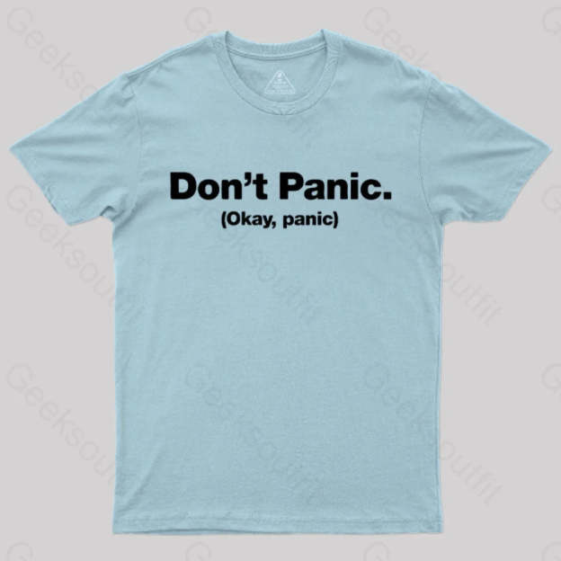 Don’t Panic Geek T-Shirt Light Blue / S