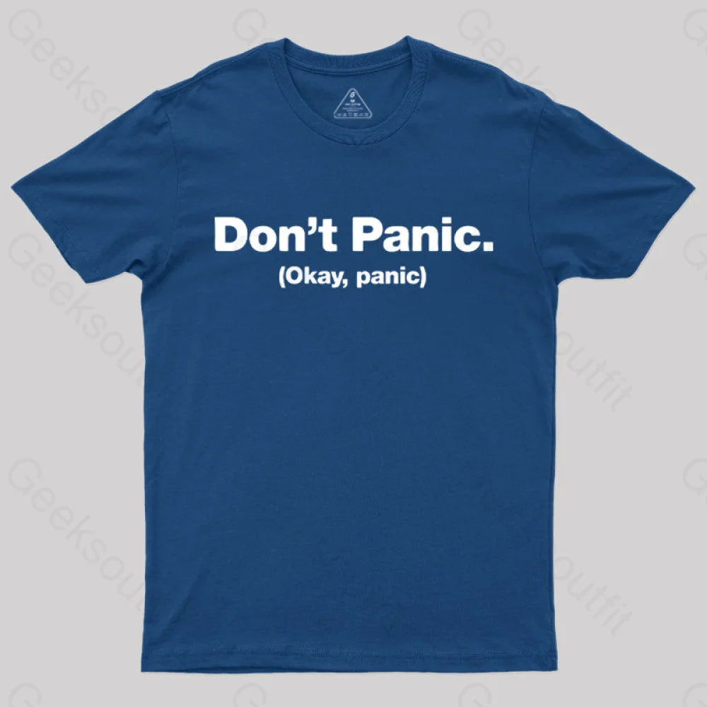 Don’t Panic Geek T-Shirt Navy / S
