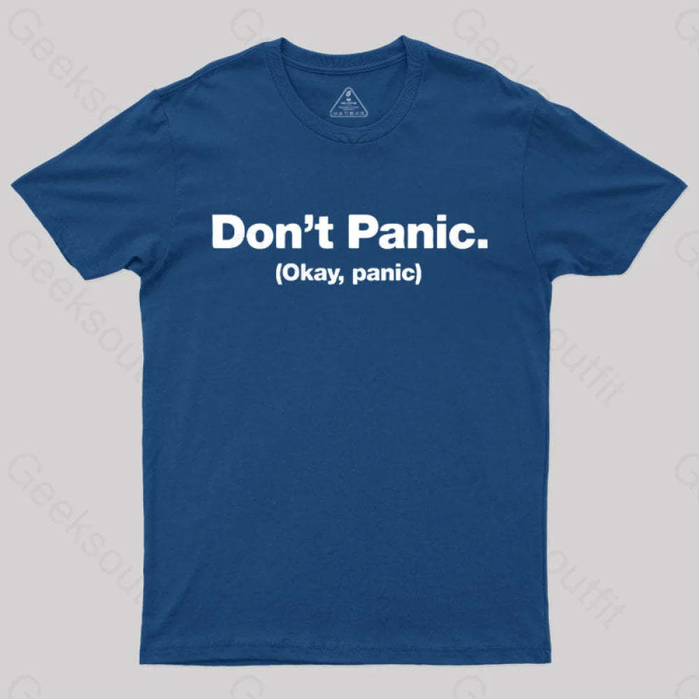 Don’t Panic Geek T-Shirt Navy / S