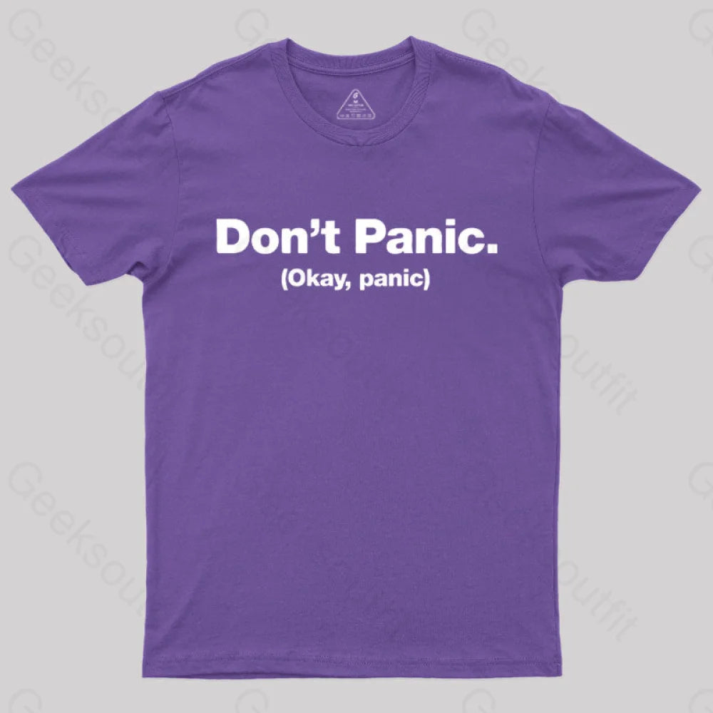 Don’t Panic Geek T-Shirt Purple / S