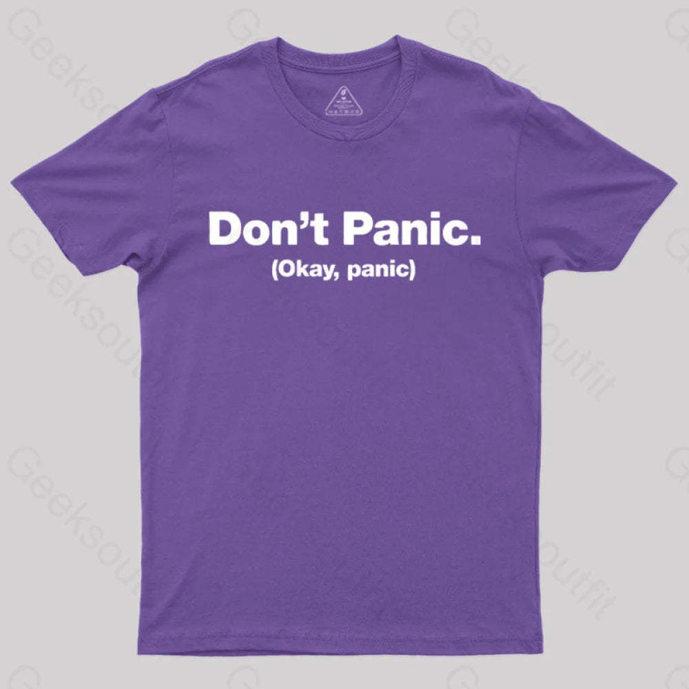 Don’t Panic Geek T-Shirt Purple / S