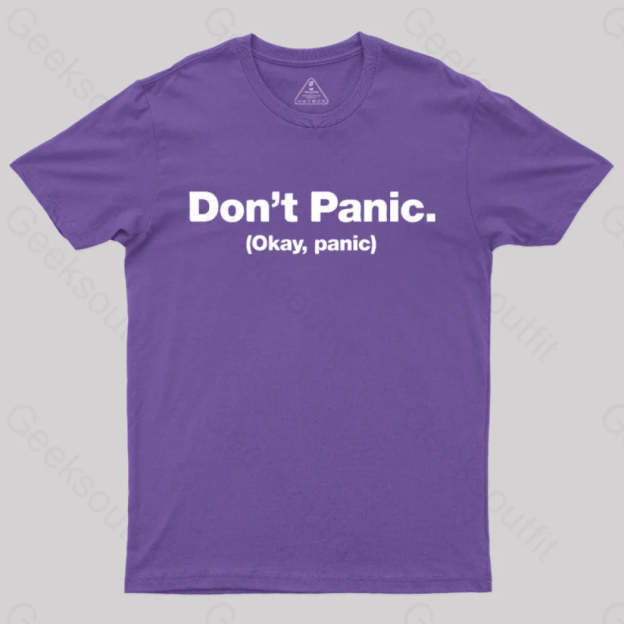 Don’t Panic Geek T-Shirt Purple / S