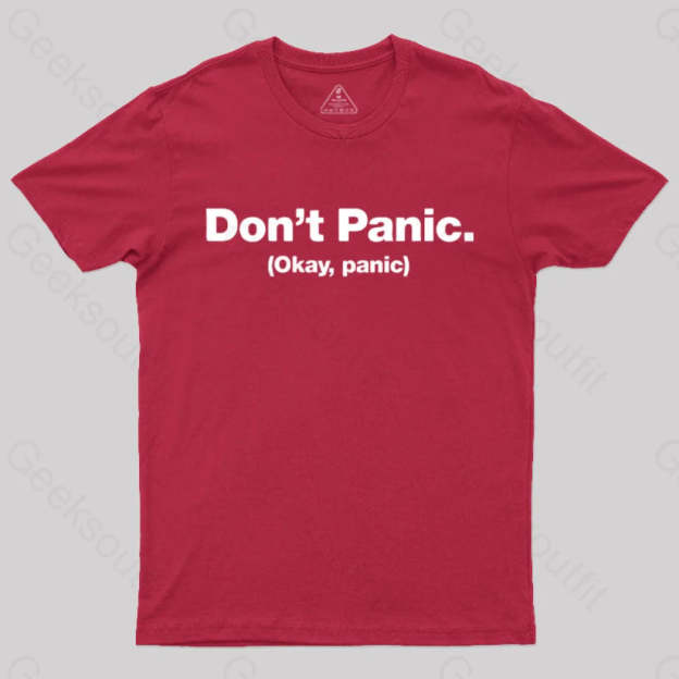 Don’t Panic Geek T-Shirt Red / S