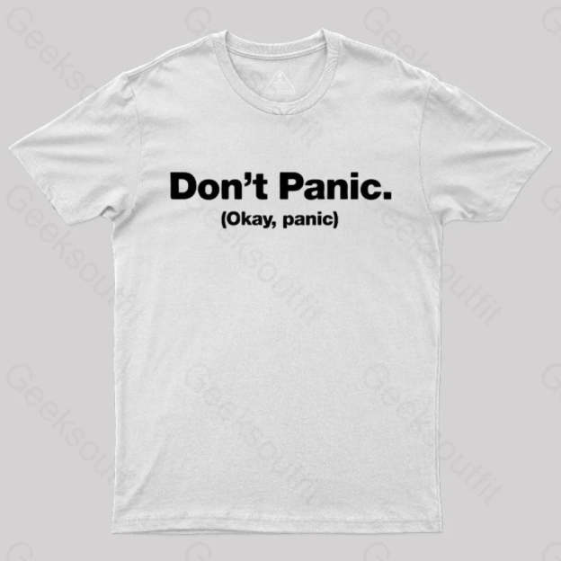 Don’t Panic Geek T-Shirt White / S