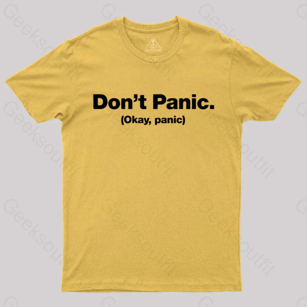 Don’t Panic Geek T-Shirt Yellow / S