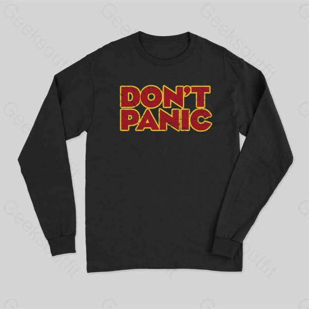 Don?��t Panic Long Sleeve T-Shirt Black / S