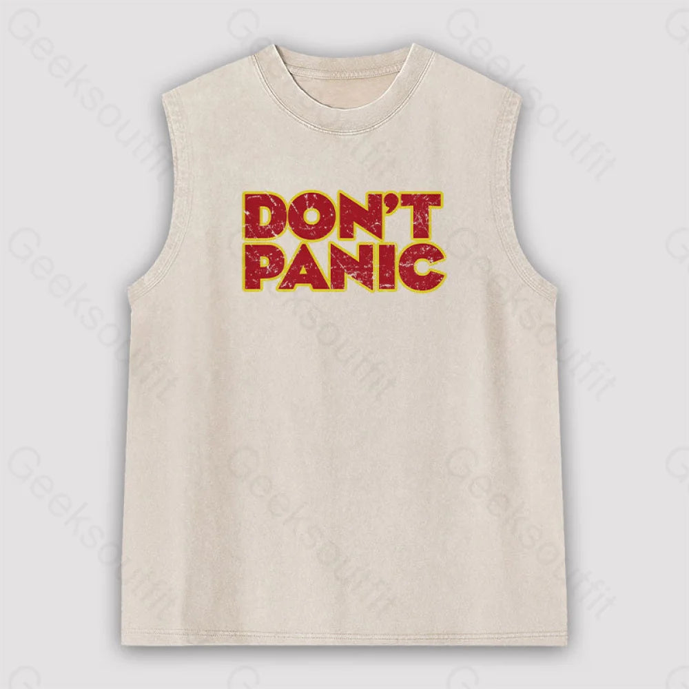 Don’t Panic Unisex Washed Tank Apricot / S