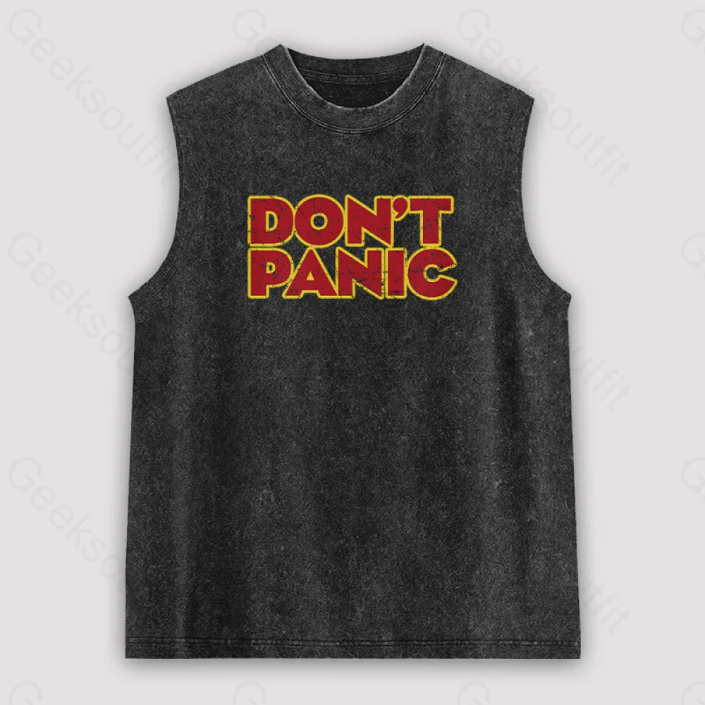 Don’t Panic Unisex Washed Tank Black / S