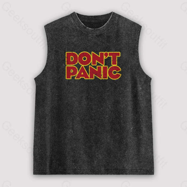 Don’t Panic Unisex Washed Tank Black / S