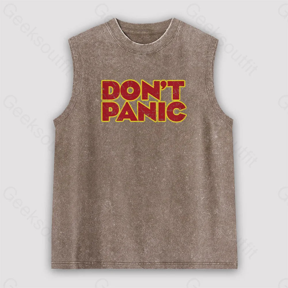Don’t Panic Unisex Washed Tank Brown / S