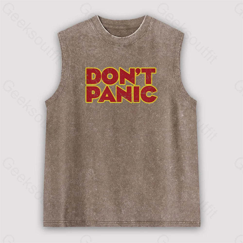 Don’t Panic Unisex Washed Tank Brown / S