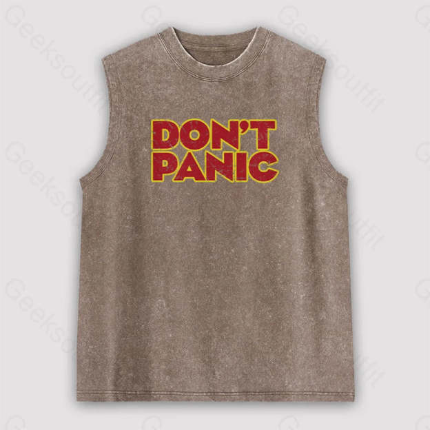 Don’t Panic Unisex Washed Tank Brown / S
