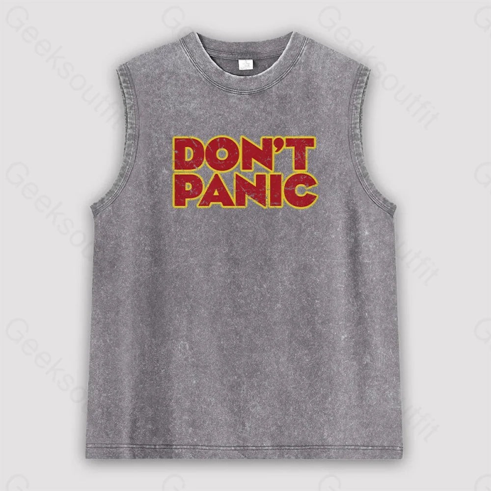 Don’t Panic Unisex Washed Tank Grey / S