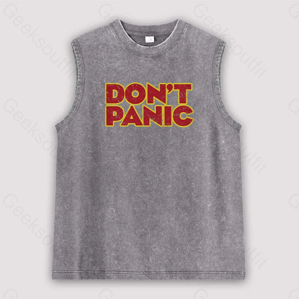 Don’t Panic Unisex Washed Tank Grey / S
